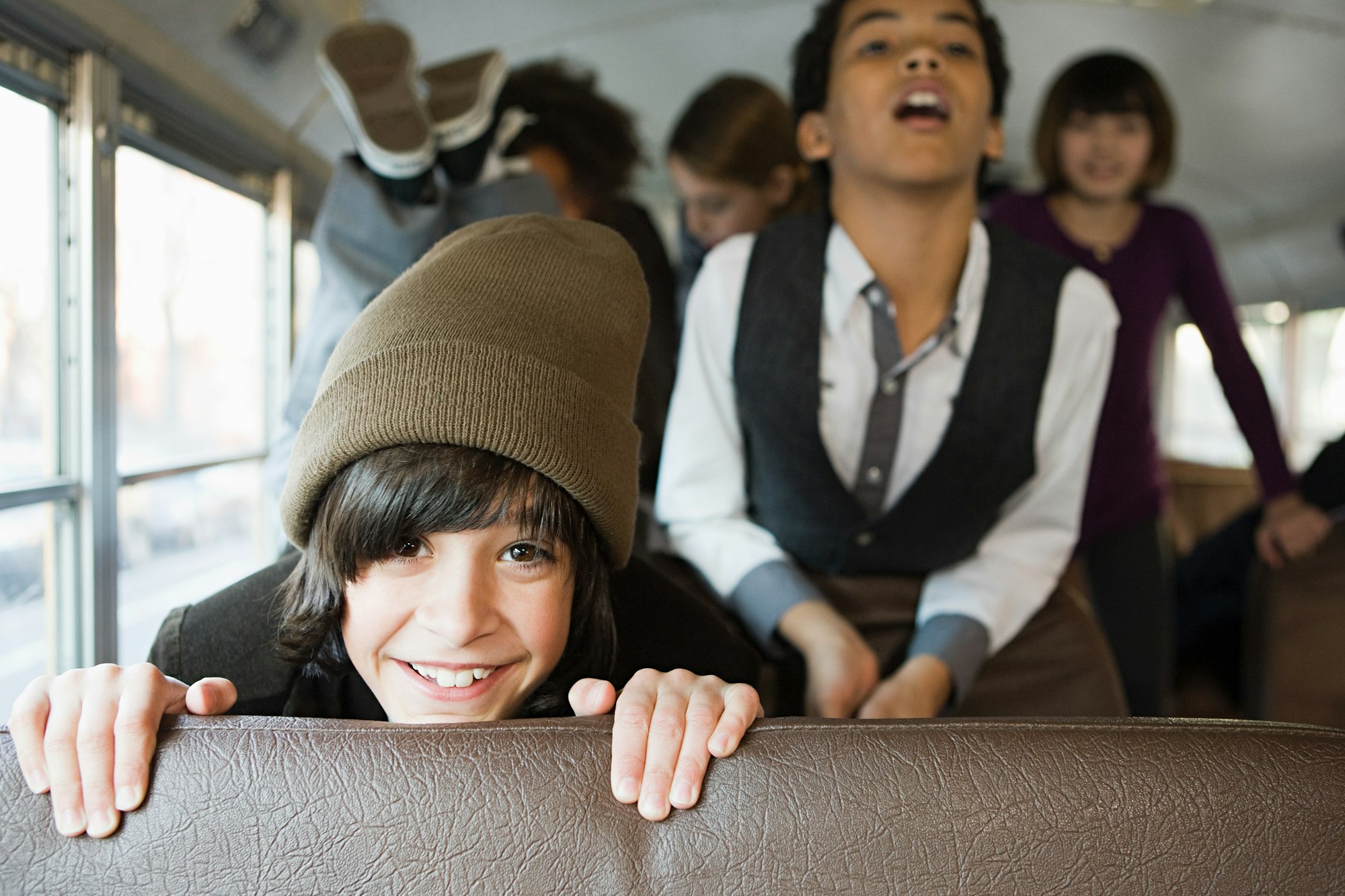 Children on school bus